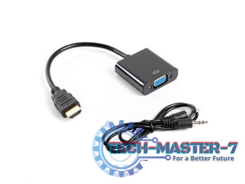 Adapter HDMI-A (M) -> VGA (F) + audio na kablu Adapter HDMI-A (M) -> VGA (F) + audio na kablu