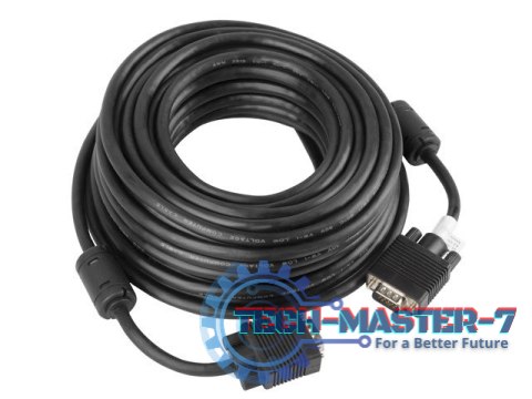 Kabel VGA Ferryt 15M M/M Ekran czarny Kabel VGA Ferryt 15M M/M Ekran czarny