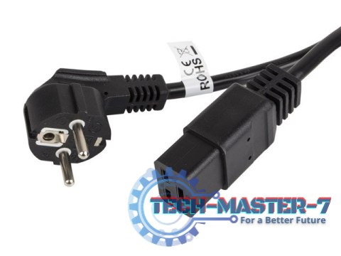 Kabel zasilający CEE 7/7 - IEC 320 C19 16A VDE 1.8M czarny Kabel zasilający CEE 7/7 - IEC 320 C19 16A VDE 1.8M czarny