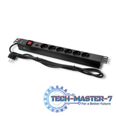 Listwa zasilająca do RACK 19cali | 1U | 6A | PDU | 6xSCHUKO | 2m Listwa zasilająca do RACK 19cali | 1U | 6A | PDU | 6xSCHUKO | 2m