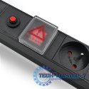 Listwa zasilająca do RACK 19cali | 1U | 6A | PDU | 6xSCHUKO | 2m Listwa zasilająca do RACK 19cali | 1U | 6A | PDU | 6xSCHUKO | 2m