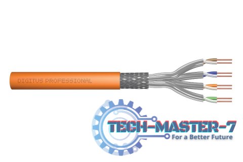 Kabel teleinformatyczny instalacyjny DIGITUS kat.7, S/FTP, Dca, drut, AWG 23/1, LSOH, 100m, pomarańczowy Kabel teleinformatyczny instalacyjny DIGITUS kat.7, S/FTP, Dca, drut, AWG 23/1, LSOH, 100m, pomarańczowy