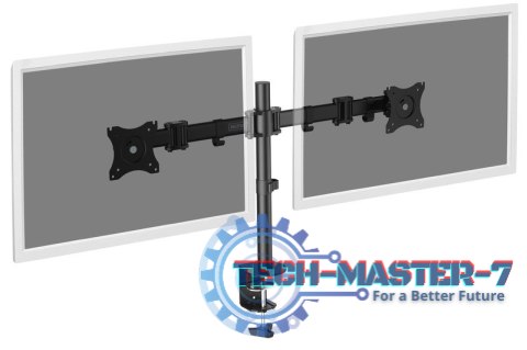 Stojak biurkowy podwójny z zaciskiem, 2xLCD, max. 27", max. obciążenie 8kg,uchylno-obrotowy 360° Stojak biurkowy podwójny z zaciskiem, 2xLCD, max. 27", max. obciążenie 8kg,uchylno-obrotowy 360°