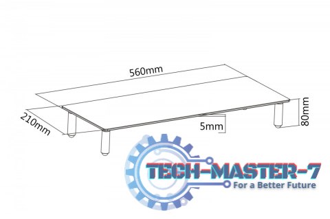 Szklana podstawa dla monitora, powierzchnia robocza: 56x21cm, max. obciążenie: 20kg Szklana podstawa dla monitora, powierzchnia robocza: 56x21cm, max. obciążenie: 20kg
