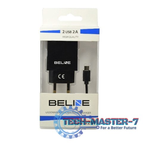 Ładowarka sieciowa 2xUSB + microUSB 2A czarna Ładowarka sieciowa 2xUSB + microUSB 2A czarna