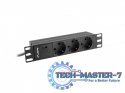 Listwa zasilająca Rack PDU 10 cali 1U 3x Schuko 2m 10A czarna C14 Listwa zasilająca Rack PDU 10 cali 1U 3x Schuko 2m 10A czarna C14