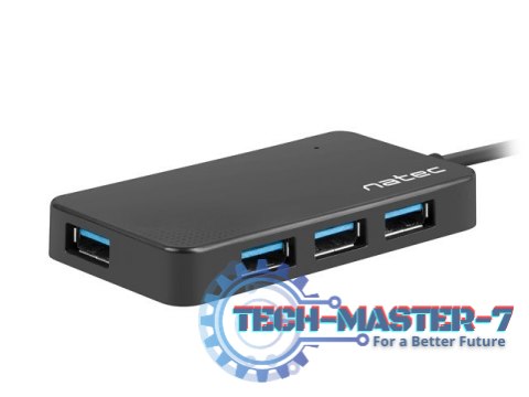 Koncentrator USB 4 porty Moth USB 3.0 czarny Koncentrator USB 4 porty Moth USB 3.0 czarny