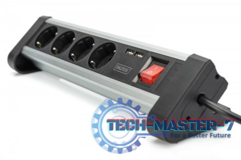 Listwa zasilająca biurowa 45° 4 gniazdowa, 2x USB (5V/2A) z możliwością obrotu o 290° aluminiowa HQ Listwa zasilająca biurowa 45° 4 gniazdowa, 2x USB (5V/2A) z możliwością obrotu o 290° aluminiowa HQ
