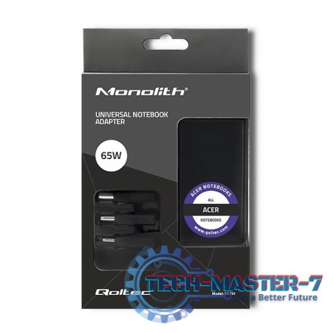 Zasilacz specjalizowany do Acer | 65W | 3 wtyczki |+kabel zasilający Zasilacz specjalizowany do Acer | 65W | 3 wtyczki |+kabel zasilający