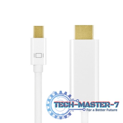Kabel mini DisplayPort do HDMI,4K, 2m Biały Kabel mini DisplayPort do HDMI,4K, 2m Biały
