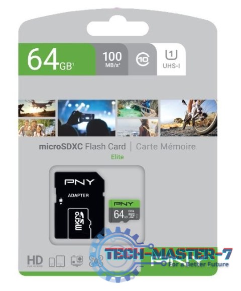 Karta pamięci MicroSDXC Elite 64GB P-SDUX64U185GW-GE Karta pamięci MicroSDXC Elite 64GB P-SDUX64U185GW-GE