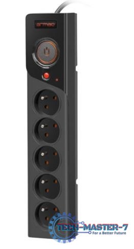 Listwa zasilająca Z5 1.5M 5x230V 10A Z5/15/CZ czarna Listwa zasilająca Z5 1.5M 5x230V 10A Z5/15/CZ czarna