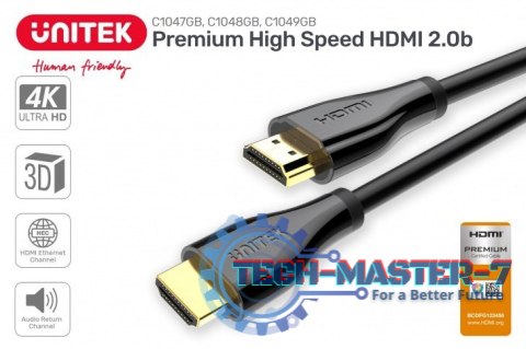 Kabel HDMI 2.0 PREMIUM CERTIFIED, 2M, M/M; C1048GB Kabel HDMI 2.0 PREMIUM CERTIFIED, 2M, M/M; C1048GB