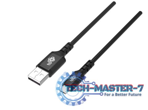 Kabel USB-Micro USB 1m silikonowy czarny Quick Charge Kabel USB-Micro USB 1m silikonowy czarny Quick Charge