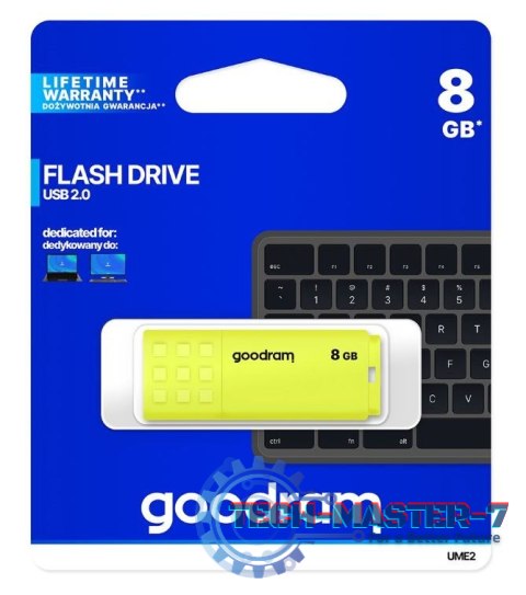 Pendrive UME2 8GB USB 2.0 żółty Pendrive UME2 8GB USB 2.0 żółty