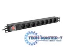 Listwa zasilająca Rack PDU 19 1U 16A 8X schuko 2M czarna Listwa zasilająca Rack PDU 19 1U 16A 8X schuko 2M czarna