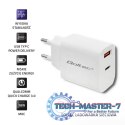Ładowarka sieciowa | 18W | 5-12V | 1.5-3A | USB typ C PD | USB QC 3.0 | Biała Ładowarka sieciowa | 18W | 5-12V | 1.5-3A | USB typ C PD | USB QC 3.0 | Biała