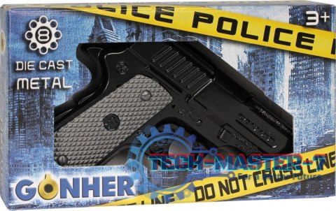 Pistolet policyjny metalowy 8 naboi Gonher Pistolet policyjny metalowy 8 naboi Gonher