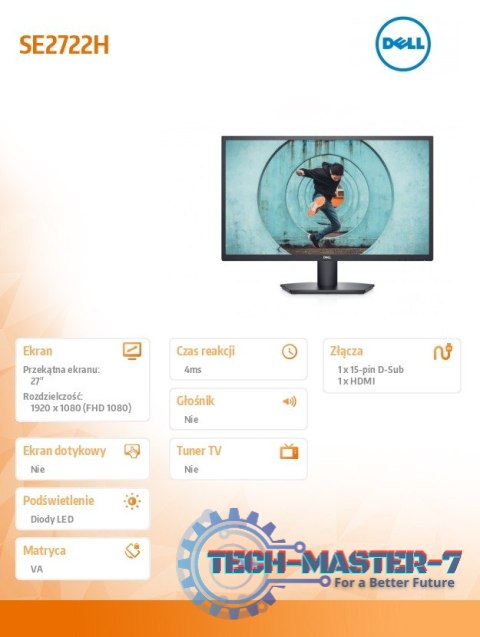 Monitor SE2722H 27 cali LED VA 1920x1080/HDMI/VGA/3Y Monitor SE2722H 27 cali LED VA 1920x1080/HDMI/VGA/3Y