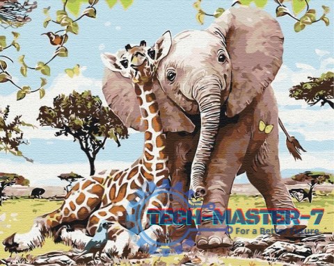 Obraz Paint it! Malowanie po numerach. Przyjaciele z safari Obraz Paint it! Malowanie po numerach. Przyjaciele z safari