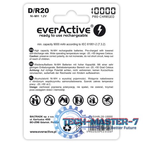 Akumulatorki R20/D NI-MH 10000 mAh 2 szt. ready to use Akumulatorki R20/D NI-MH 10000 mAh 2 szt. ready to use