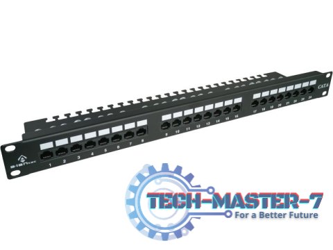 Patch panel UTP kat.6 24 porty LSA z półką 1U Patch panel UTP kat.6 24 porty LSA z półką 1U