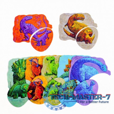 Puzzle dwuelementowe Dinozaury i ich dzieci Puzzle dwuelementowe Dinozaury i ich dzieci