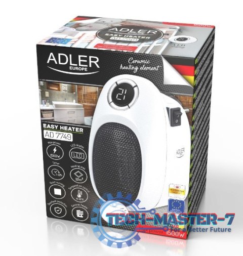 Termowentylator Adler AD 7749 Termowentylator Easy heater grzejnik elektryczny farelka 1500W Termowentylator Adler AD 7749 Termowentylator Easy heater grzejnik elektryczny farelka 1500W