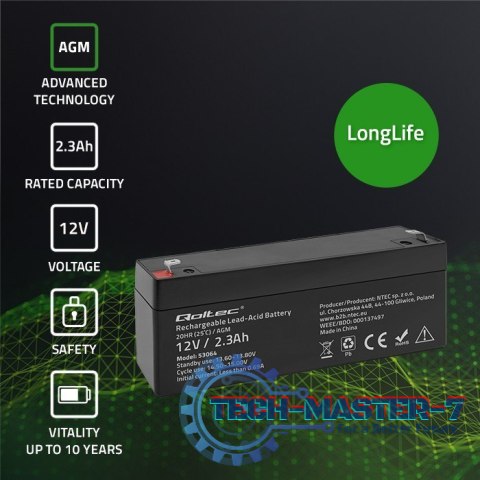 Akumulator AGM | 12V | 2.3Ah | max. 34.5A Akumulator AGM | 12V | 2.3Ah | max. 34.5A