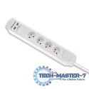 Listwa antyprzepięciowa | 4 gniazda | 2xUSB | 1.8m | Biała Listwa antyprzepięciowa | 4 gniazda | 2xUSB | 1.8m | Biała