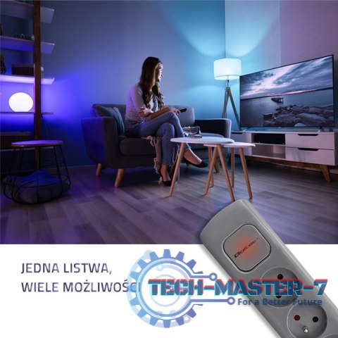 Listwa zasilająca | 6 gniazd | 1.8m | Szara Listwa zasilająca | 6 gniazd | 1.8m | Szara