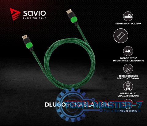 Kabel HDMI 2.0 zielono-czarny 1,8m, GCL-03 Kabel HDMI 2.0 zielono-czarny 1,8m, GCL-03