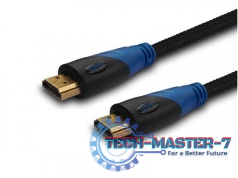 Kabel HDMI (M) 3m, oplot nylonowy, złote końcówki, v1.4 high speed, ethernet/3D, CL-07 Kabel HDMI (M) 3m, oplot nylonowy, złote końcówki, v1.4 high speed, ethernet/3D, CL-07