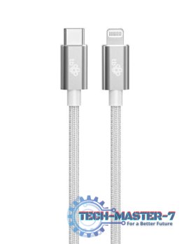 Kabel Lightning MFi - USB C srebrny 1m
