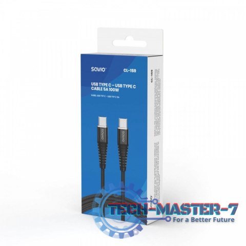 Kabel USB typu C - USB typu C 5A 1m, CL-159 Kabel USB typu C - USB typu C 5A 1m, CL-159