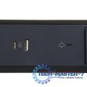Przedłużacz 5x2PZ +USB A/C 1,5m czarny Przedłużacz 5x2PZ +USB A/C 1,5m czarny