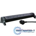 Przedłużacz 5x2PZ +USB A/C 1,5m czarny Przedłużacz 5x2PZ +USB A/C 1,5m czarny