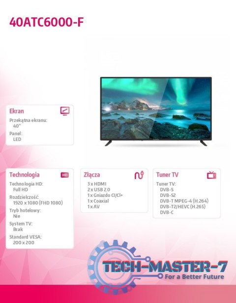 Telewizor LED 40 cali 40ATC6000-F Telewizor LED 40 cali 40ATC6000-F