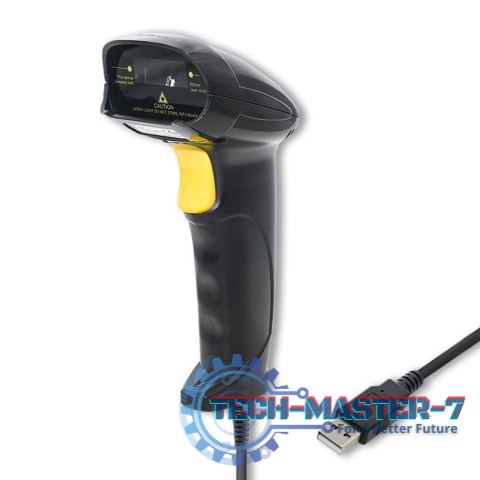 Laserowy czytnik kodów kreskowych 1D | USB | Czarny Laserowy czytnik kodów kreskowych 1D | USB | Czarny
