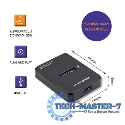 Stacja dokująca dysków SSD M.2 SATA / PCIe | NGFF / NVMe | USB 3.1 Stacja dokująca dysków SSD M.2 SATA / PCIe | NGFF / NVMe | USB 3.1