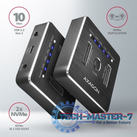 ADSA-M2C Stacja dokująca, USB-C 3.2 Gen 2 - 2x M.2 NVMe SSD CLONE MASTER ADSA-M2C Stacja dokująca, USB-C 3.2 Gen 2 - 2x M.2 NVMe SSD CLONE MASTER