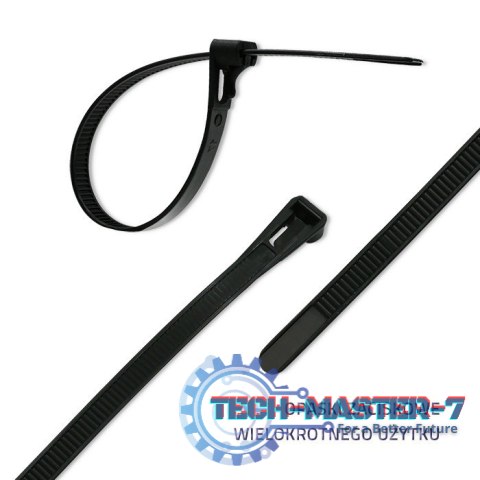 Opaski zaciskowe wielorazowe/trytytki | 7.2*300mm | Nylon UV | Czarne Opaski zaciskowe wielorazowe/trytytki | 7.2*300mm | Nylon UV | Czarne