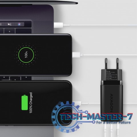 ACU-DPQ65 Ładowarka sieciowa, GaN 65W, 3x port (USB-A + dual USB-C), PD3.0/QC4+/PPS/Apple, czarna ACU-DPQ65 Ładowarka sieciowa, GaN 65W, 3x port (USB-A + dual USB-C), PD3.0/QC4+/PPS/Apple, czarna