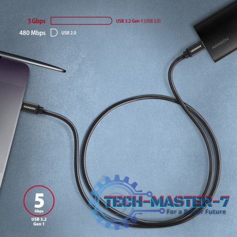 BUCM3-CM20AB Kabel USB-C - USB-C 3.2 Gen 1, 2m, PD 60W, 3A, ALU, oplot, czarny BUCM3-CM20AB Kabel USB-C - USB-C 3.2 Gen 1, 2m, PD 60W, 3A, ALU, oplot, czarny