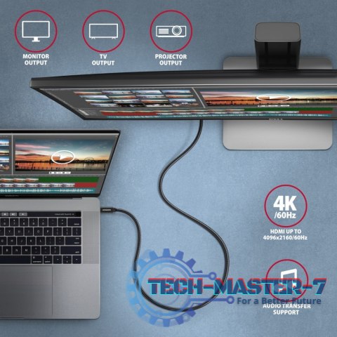 BUCM32-CM10AB Kabel USB-C - USB-C 3.2 Gen 2, 1m, PD 100W, 5A, 4K HD, ALU, oplot, czarny BUCM32-CM10AB Kabel USB-C - USB-C 3.2 Gen 2, 1m, PD 100W, 5A, 4K HD, ALU, oplot, czarny