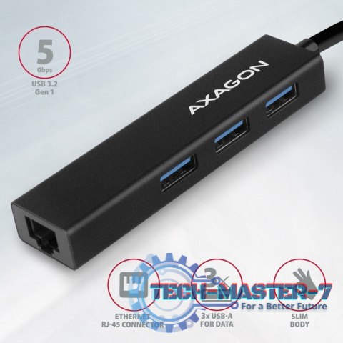HMA-GL3A Wieloportowy hub USB 4in1, 5Gbps, 3x USB-A + GLAN, metalowy, 20cm USB-A kabel HMA-GL3A Wieloportowy hub USB 4in1, 5Gbps, 3x USB-A + GLAN, metalowy, 20cm USB-A kabel