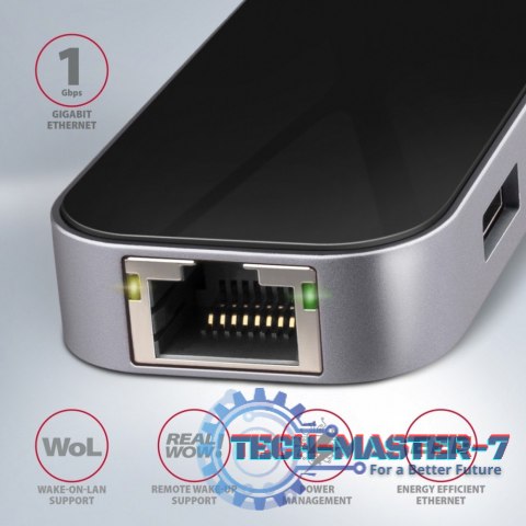 HMC-6GL Wieloportowy hub USB 6in1, 5Gbps, 3x USB-A, HDMI 4K/30Hz, GLAN, PD 100W, 20cm USB-C kabel HMC-6GL Wieloportowy hub USB 6in1, 5Gbps, 3x USB-A, HDMI 4K/30Hz, GLAN, PD 100W, 20cm USB-C kabel