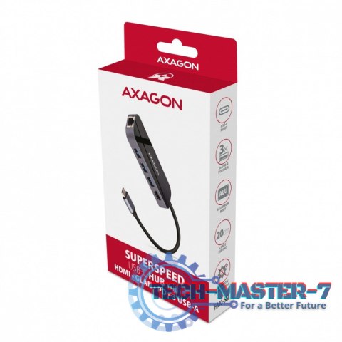 HMC-6GL Wieloportowy hub USB 6in1, 5Gbps, 3x USB-A, HDMI 4K/30Hz, GLAN, PD 100W, 20cm USB-C kabel HMC-6GL Wieloportowy hub USB 6in1, 5Gbps, 3x USB-A, HDMI 4K/30Hz, GLAN, PD 100W, 20cm USB-C kabel