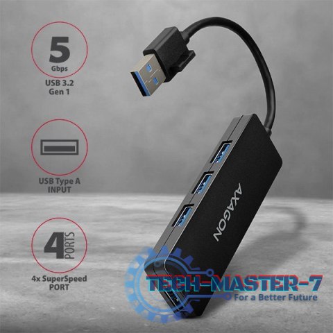 HUE-G1A Hub 4-portowy USB 3.2 Gen 1 SLIM, kabel Type-A 14cm HUE-G1A Hub 4-portowy USB 3.2 Gen 1 SLIM, kabel Type-A 14cm