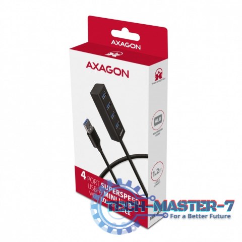 HUE-M1AL Hub 4-portowy Mini metalowy USB 3.2 Gen 1, 1.2m USB-A kabel HUE-M1AL Hub 4-portowy Mini metalowy USB 3.2 Gen 1, 1.2m USB-A kabel